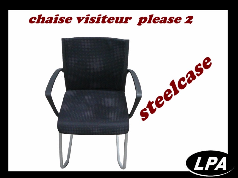 chaise visiteur noire steelcase please 2 - Chaise - Mobilier de bureau : LPA