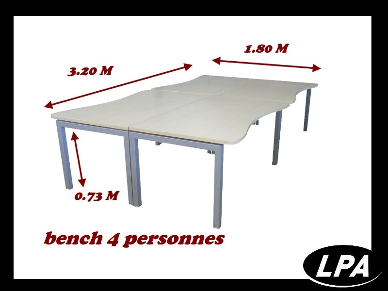bureau bench Bench 4 Personnes Prix Discount  1